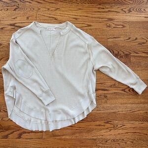 Free People Beige Waffle Knit Top